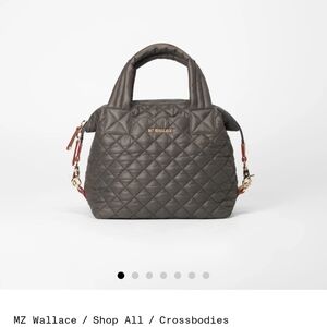MZ Wallace Quilted Crossbody Bag in Charcoal